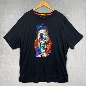Robert Graham T Shirt Mens 3XL Casino Graphic Dog Black Short Sleeve Cotton